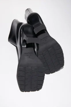 Ankle Boots Aus Leder Mit Plateauabsatz