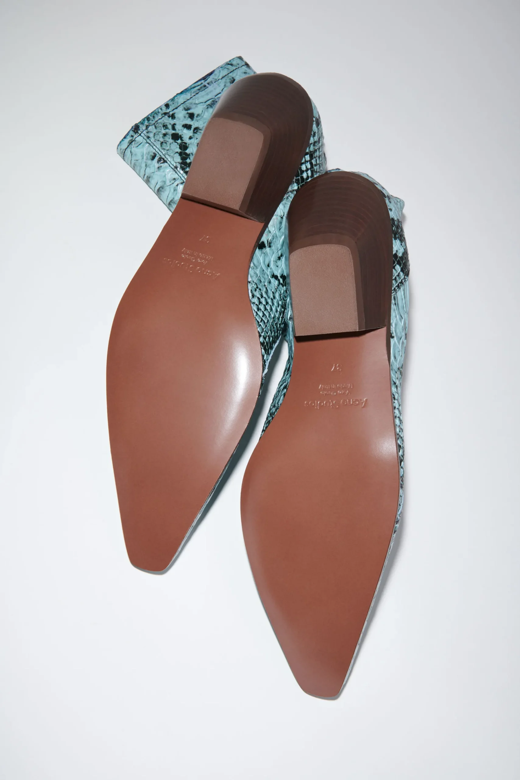 Ankle Boots Aus Leder Mit Schlangen-Print
