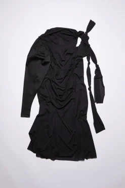 Asymmetric Knotted Scarf Dress