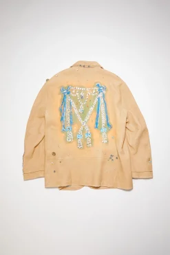 Bedruckte Lederjacke