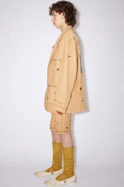 Bedruckte Lederjacke
