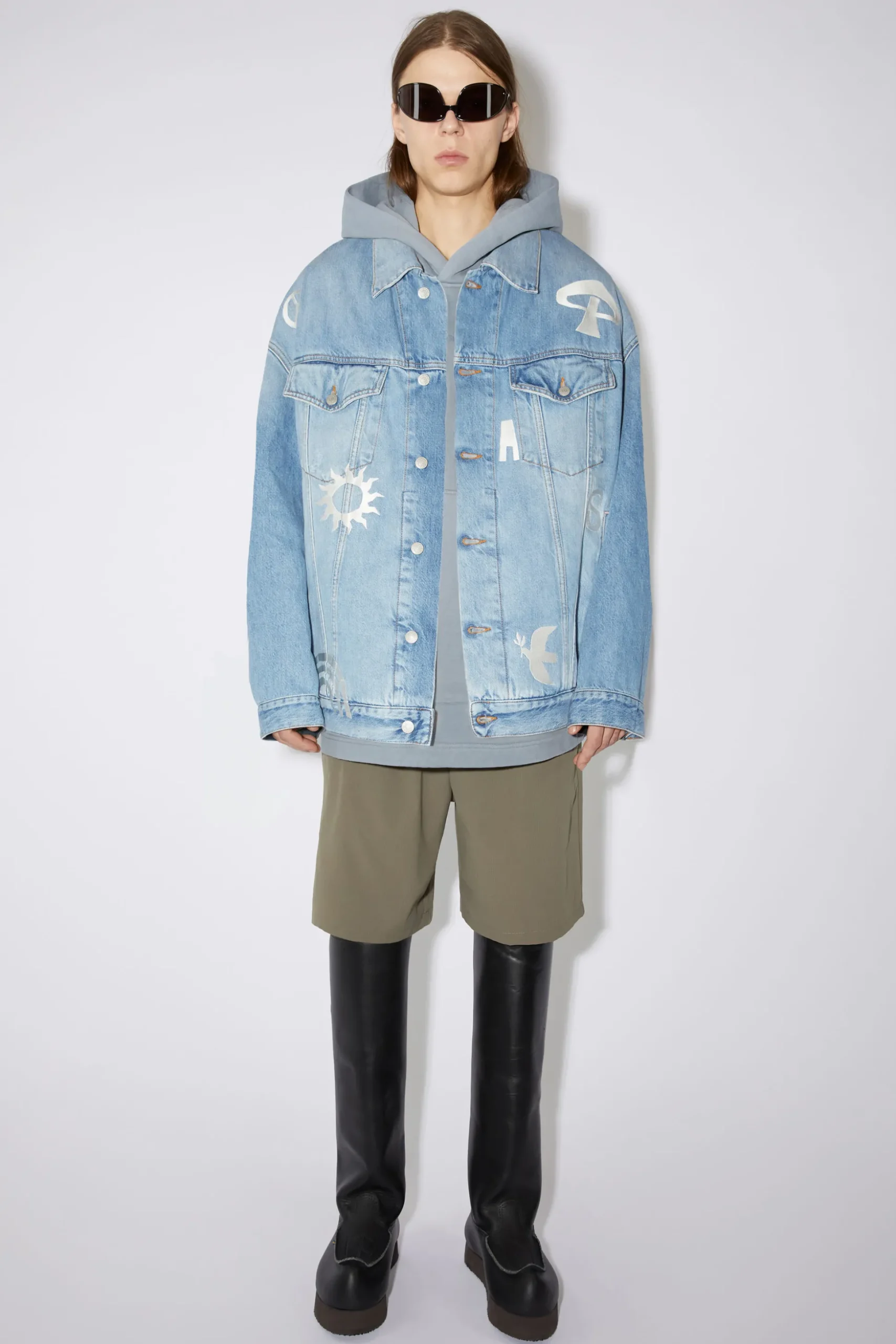Bestickte Denimjacke In Lockerer Passform