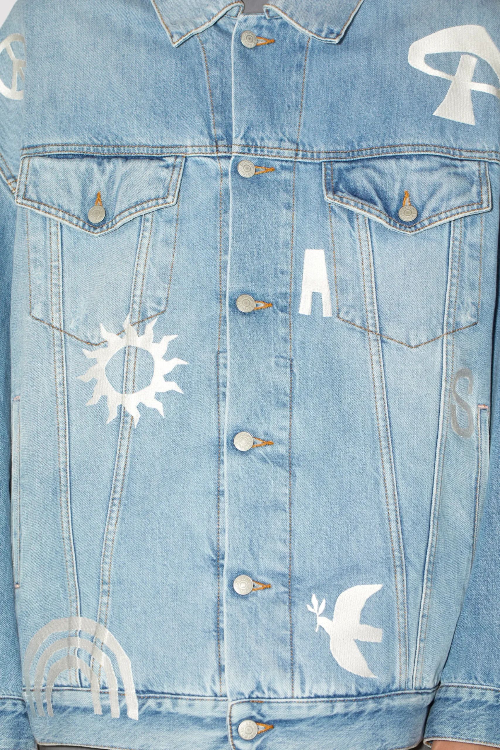 Bestickte Denimjacke In Lockerer Passform