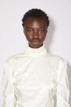 Bluse Aus Satin Mit Rollkragen