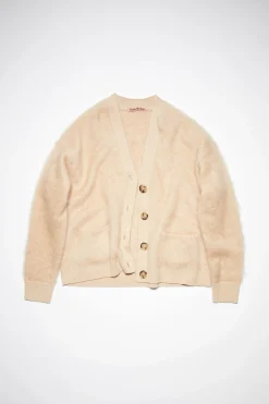 Cardigan Aus Flauschigem Mohair-Woll-Mix