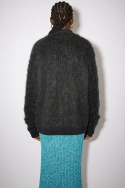 Cardigan Aus Flauschigem Mohair-Woll-Mix