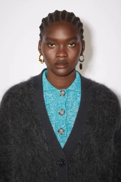 Cardigan Aus Flauschigem Mohair-Woll-Mix