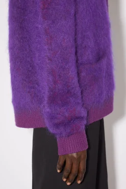Cardigan Aus Flauschigem Mohair-Woll-Mix