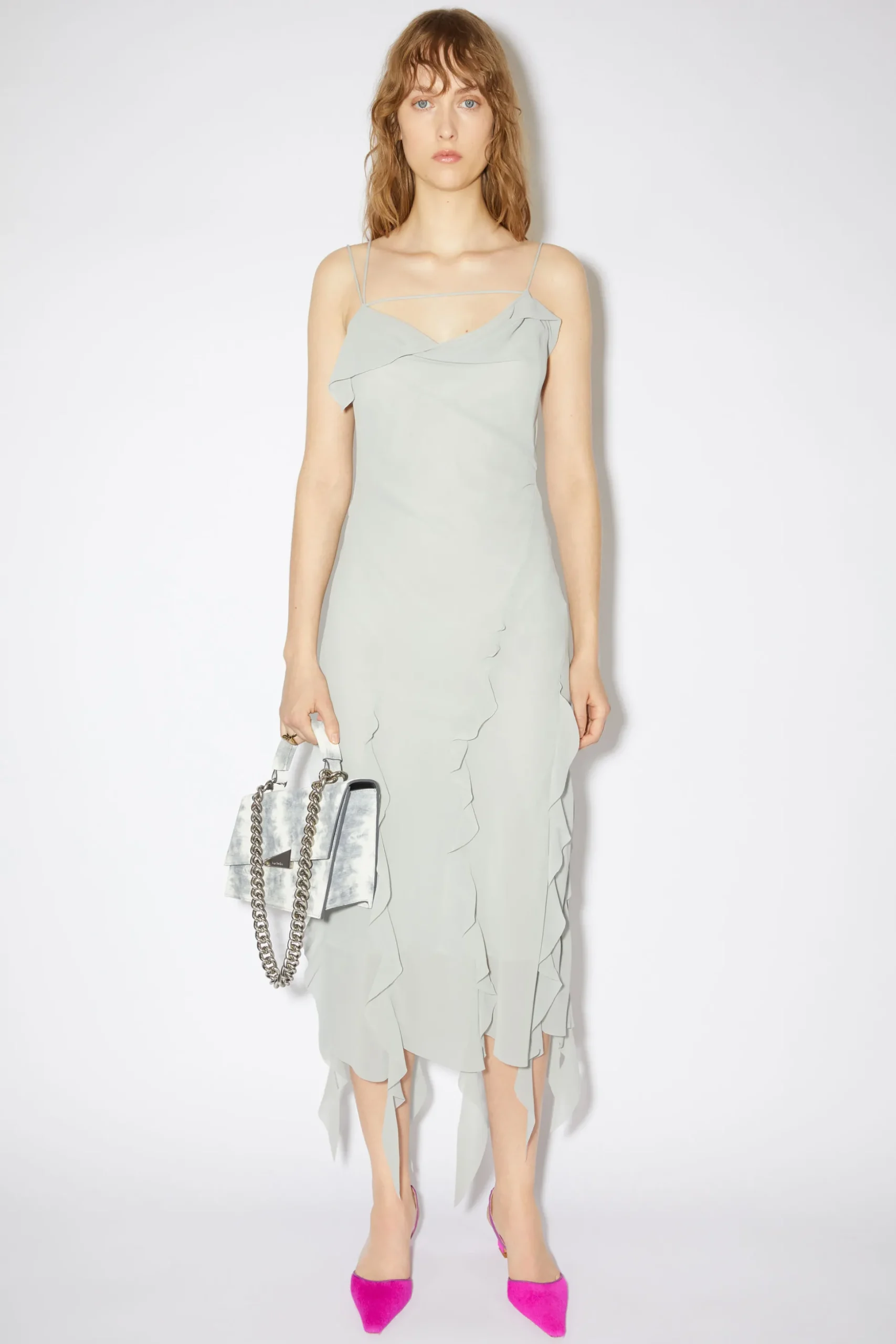 Chiffonkleid Mit Ruschen