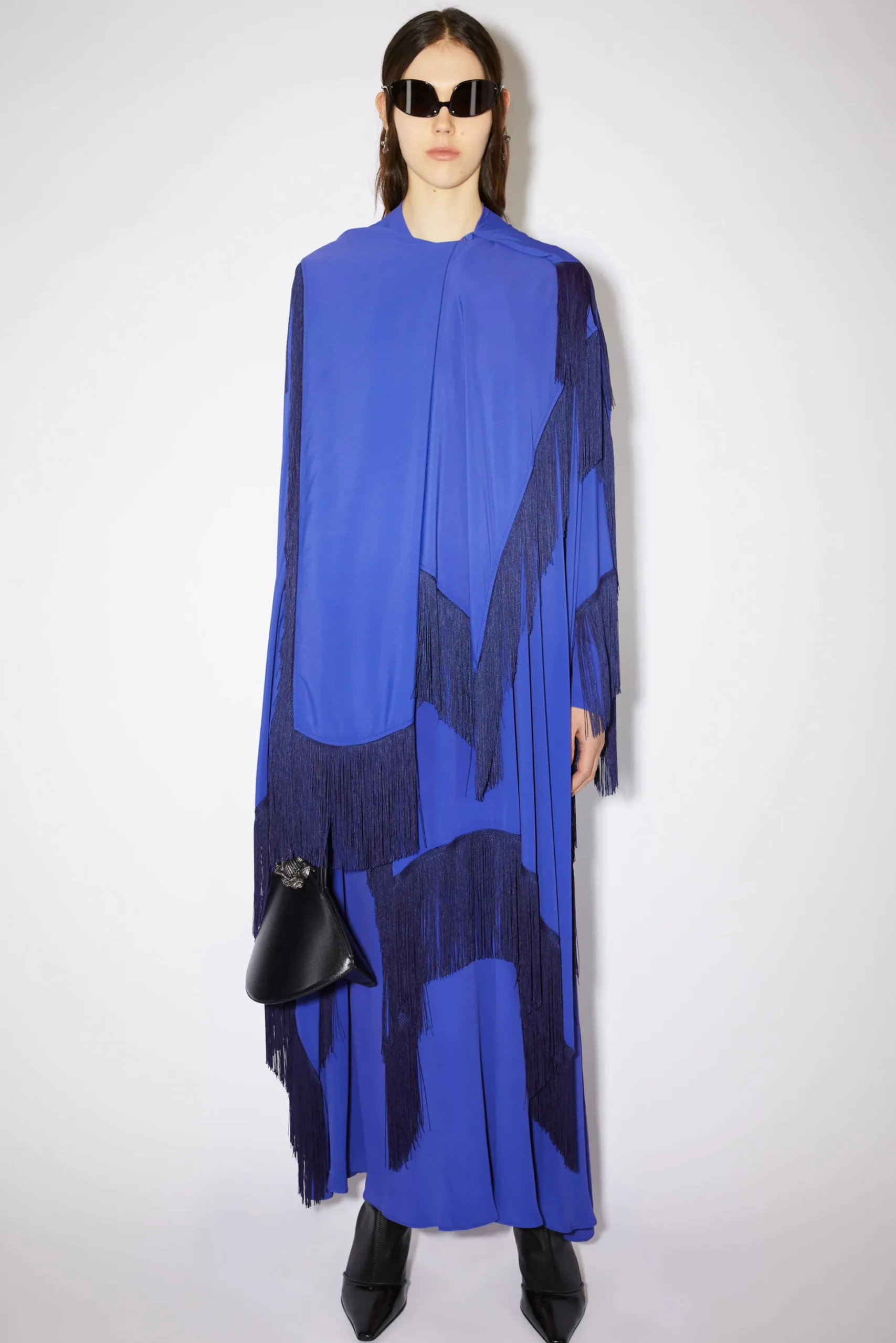 Drapiertes Kleid Mit Fransen