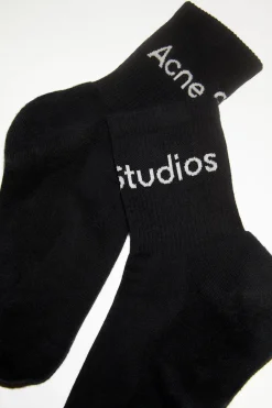 Gerippte Logo-Socken