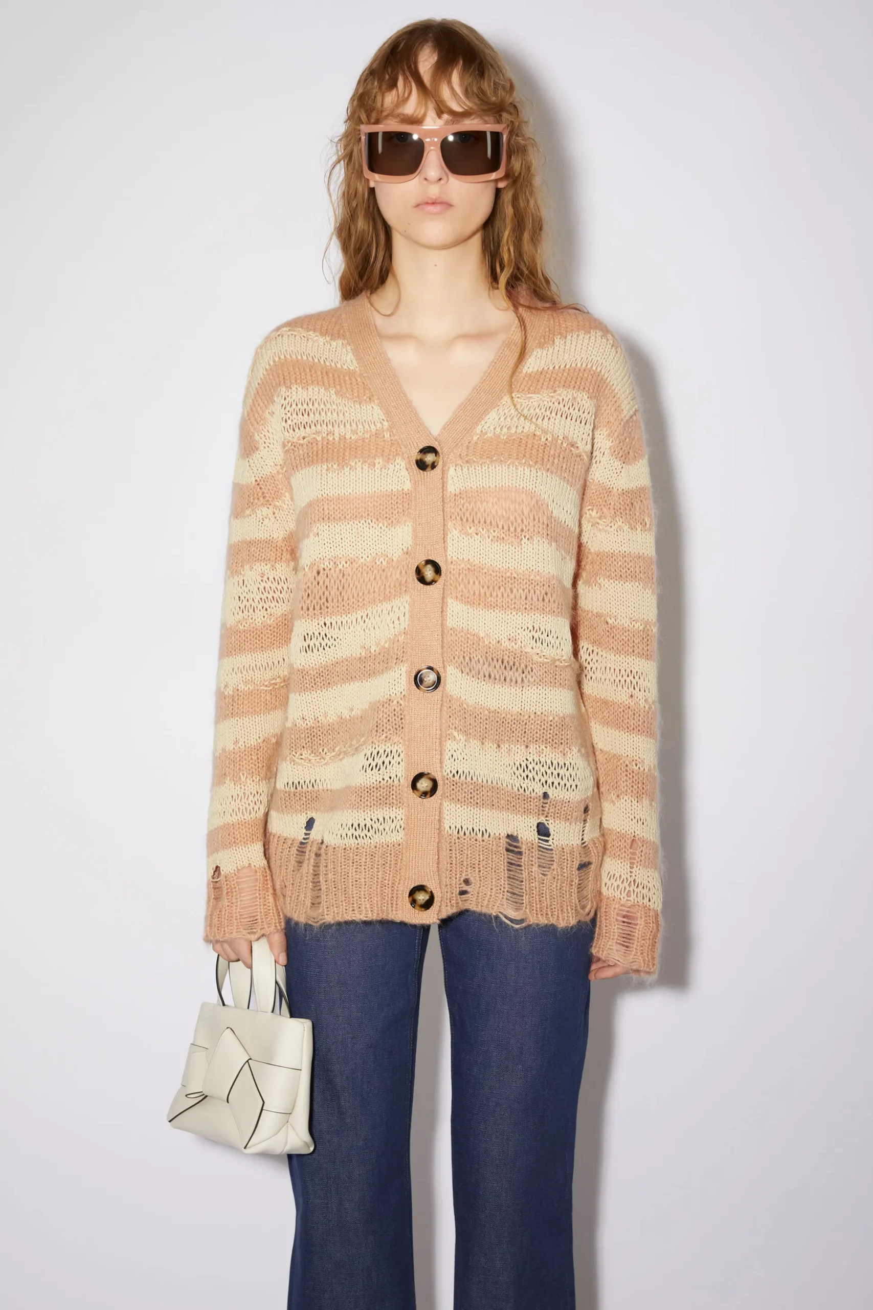 Gestreifter Cardigan Im Used-Look