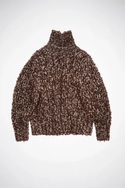 Getufteter Wollpullover Mit Hohem Kragen