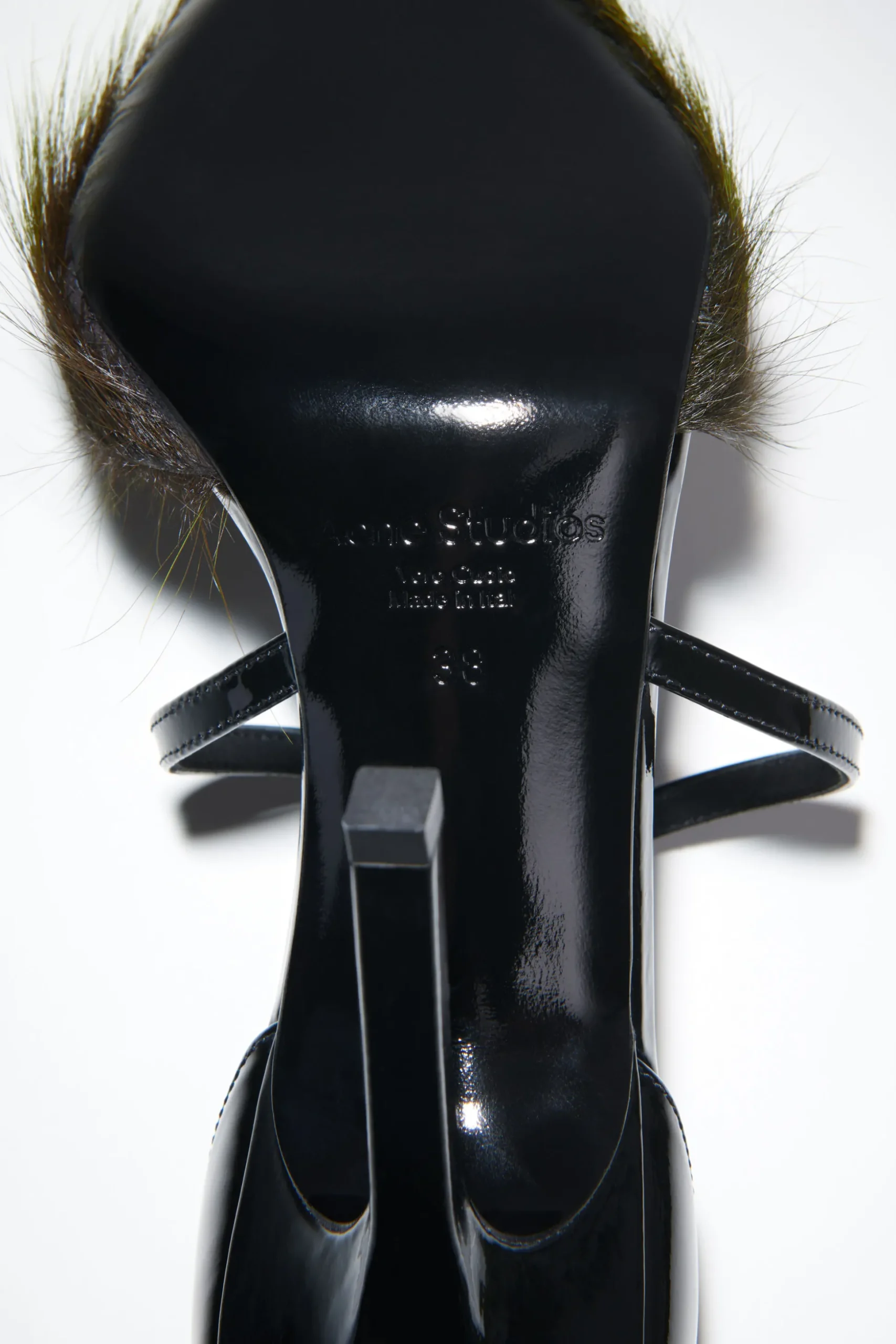 Hairy Leather Heeled Pumps