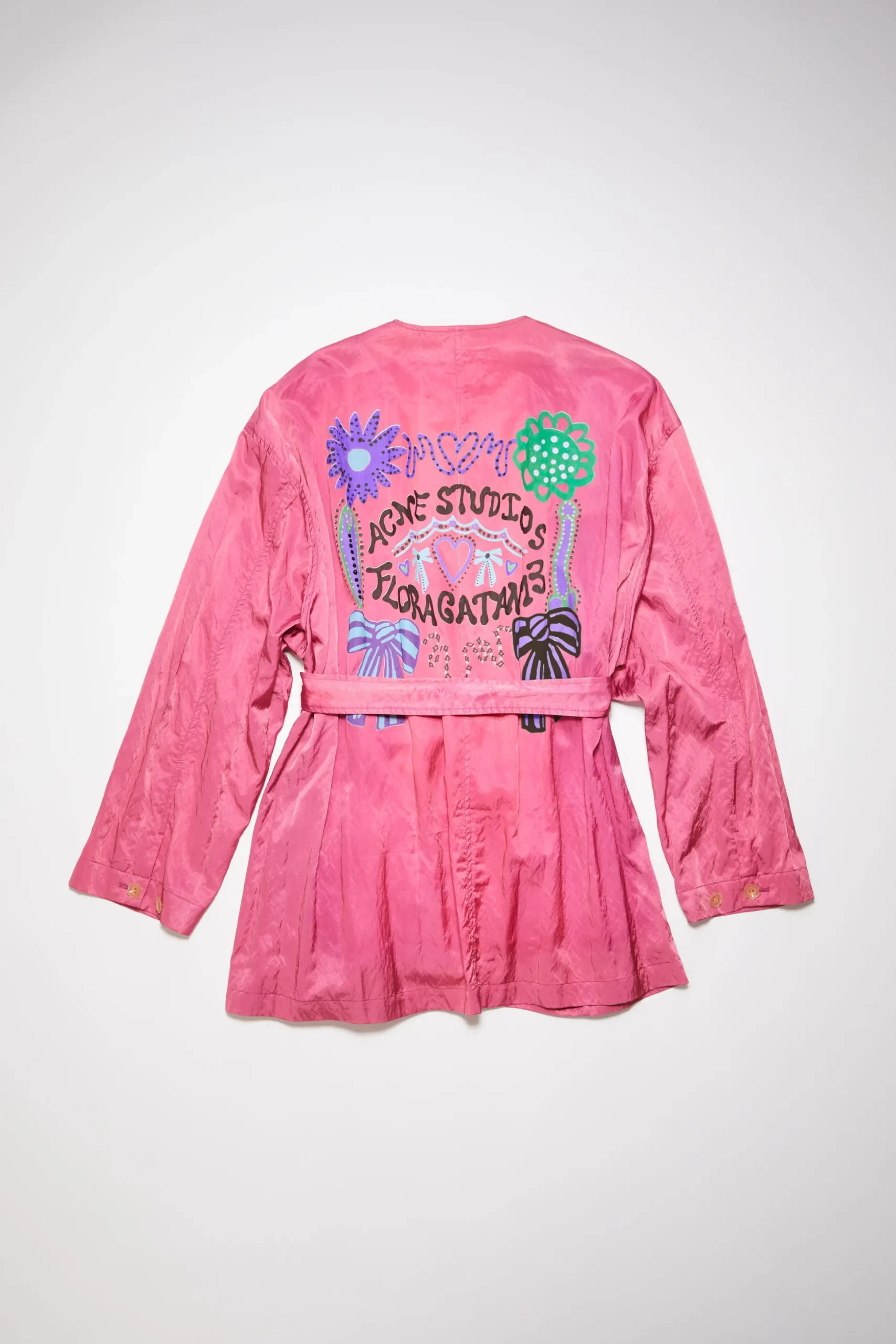 Hemdjacke Aus Satin Mit Gürtel