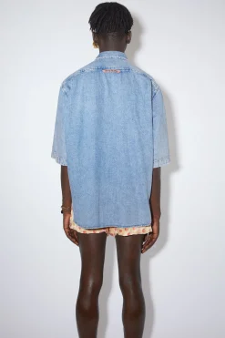 Jeanshemd Mit Knopfleiste