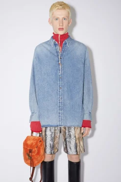 Jeanshemd Mit Knopfleiste