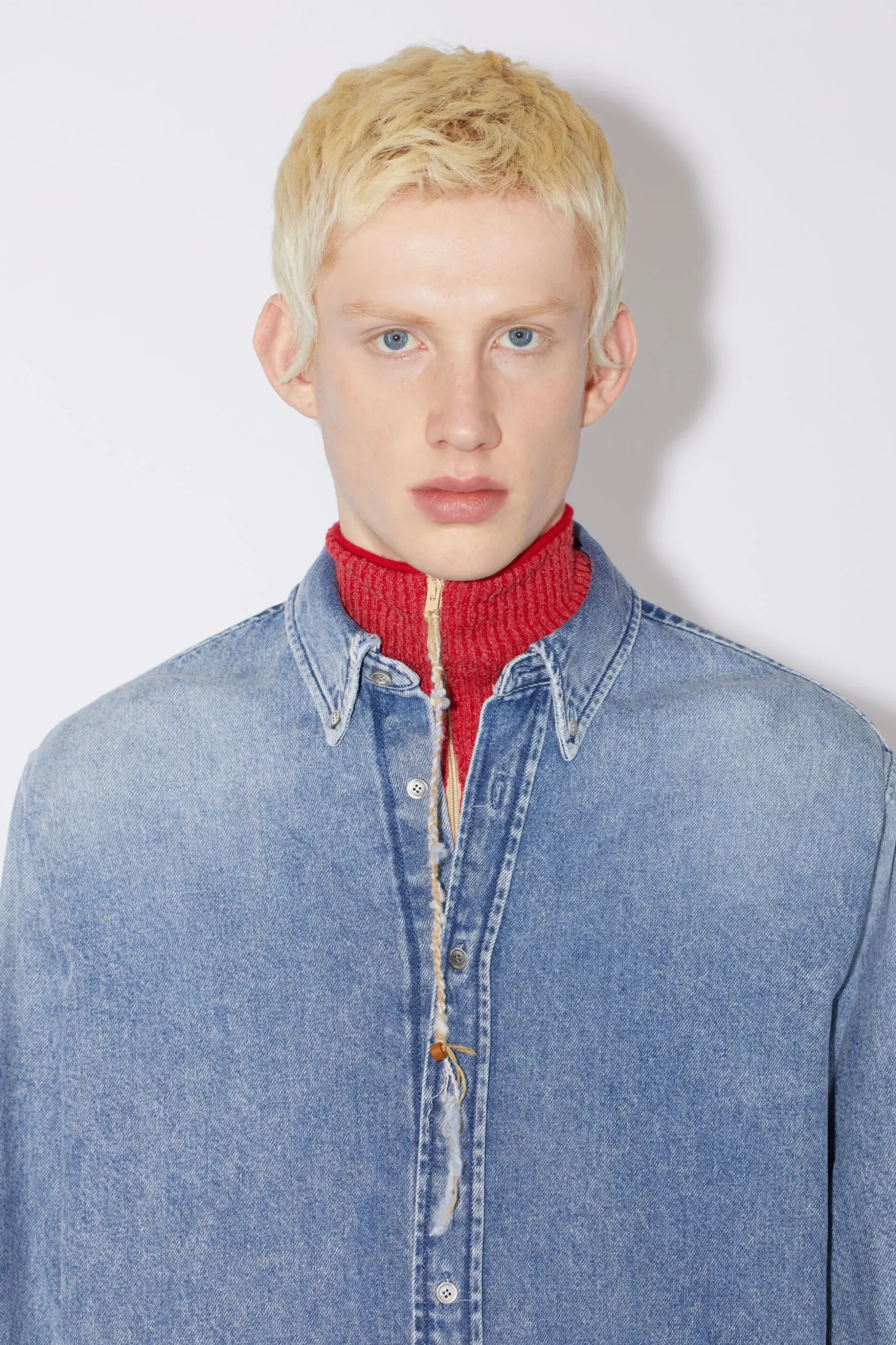 Jeanshemd Mit Knopfleiste