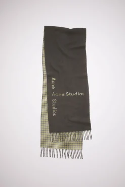 Karierter Wollschal Mit Logo