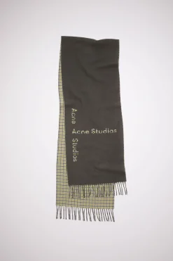 Karierter Wollschal Mit Logo
