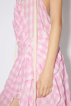 Kleid Mit Gingham-Muster Und Schleife