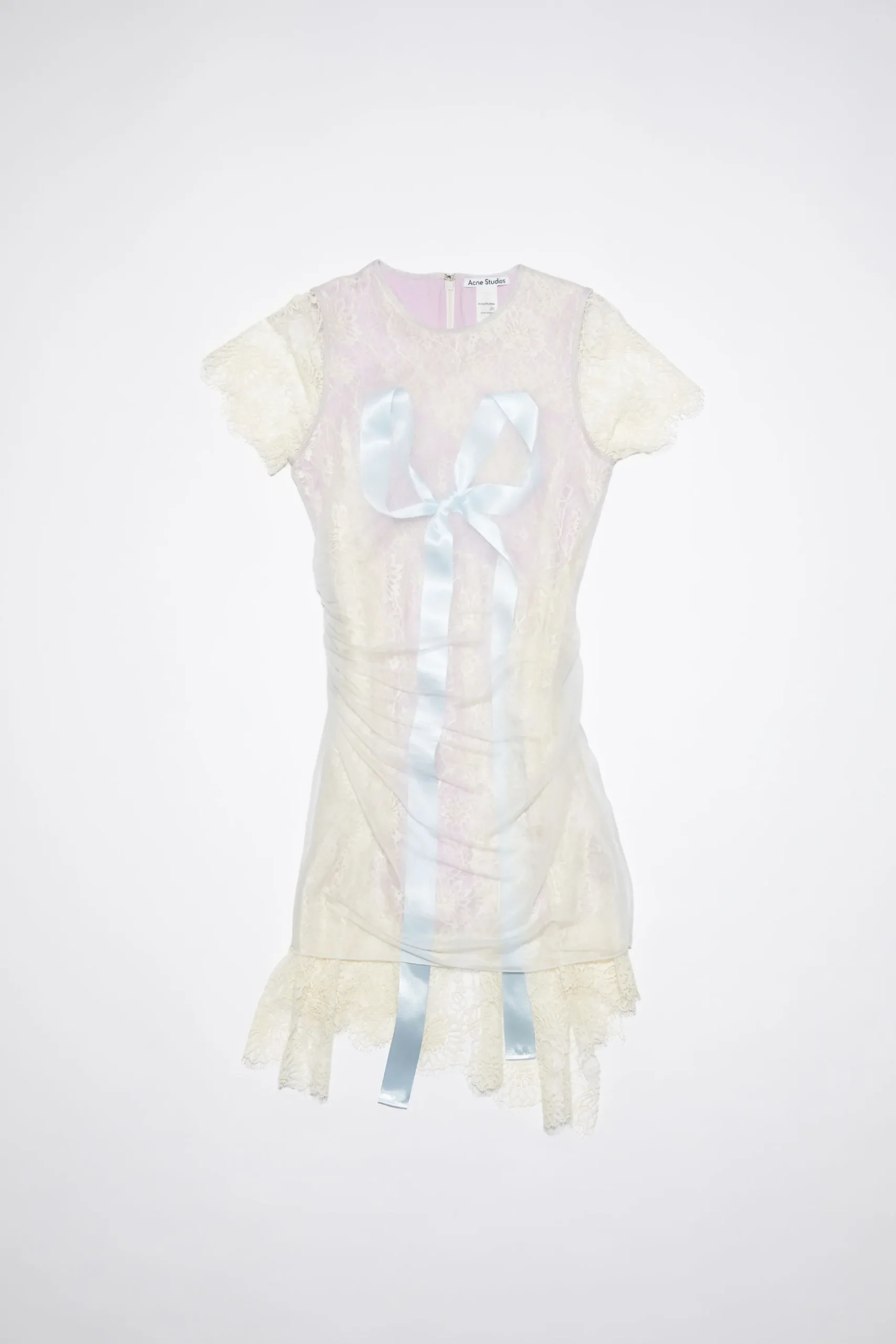 Kleid Mit Spitze Und Schleife