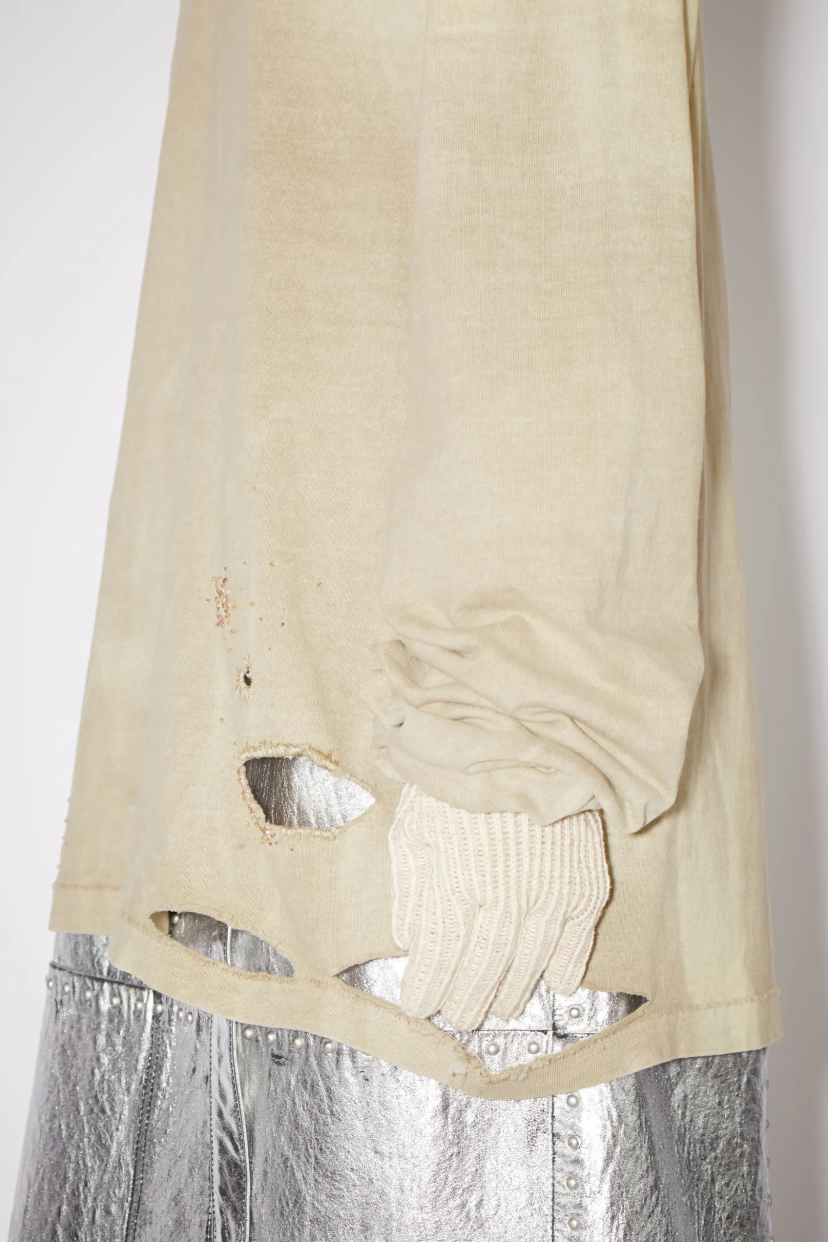 Langarmliges T-Shirt Im Used-Look
