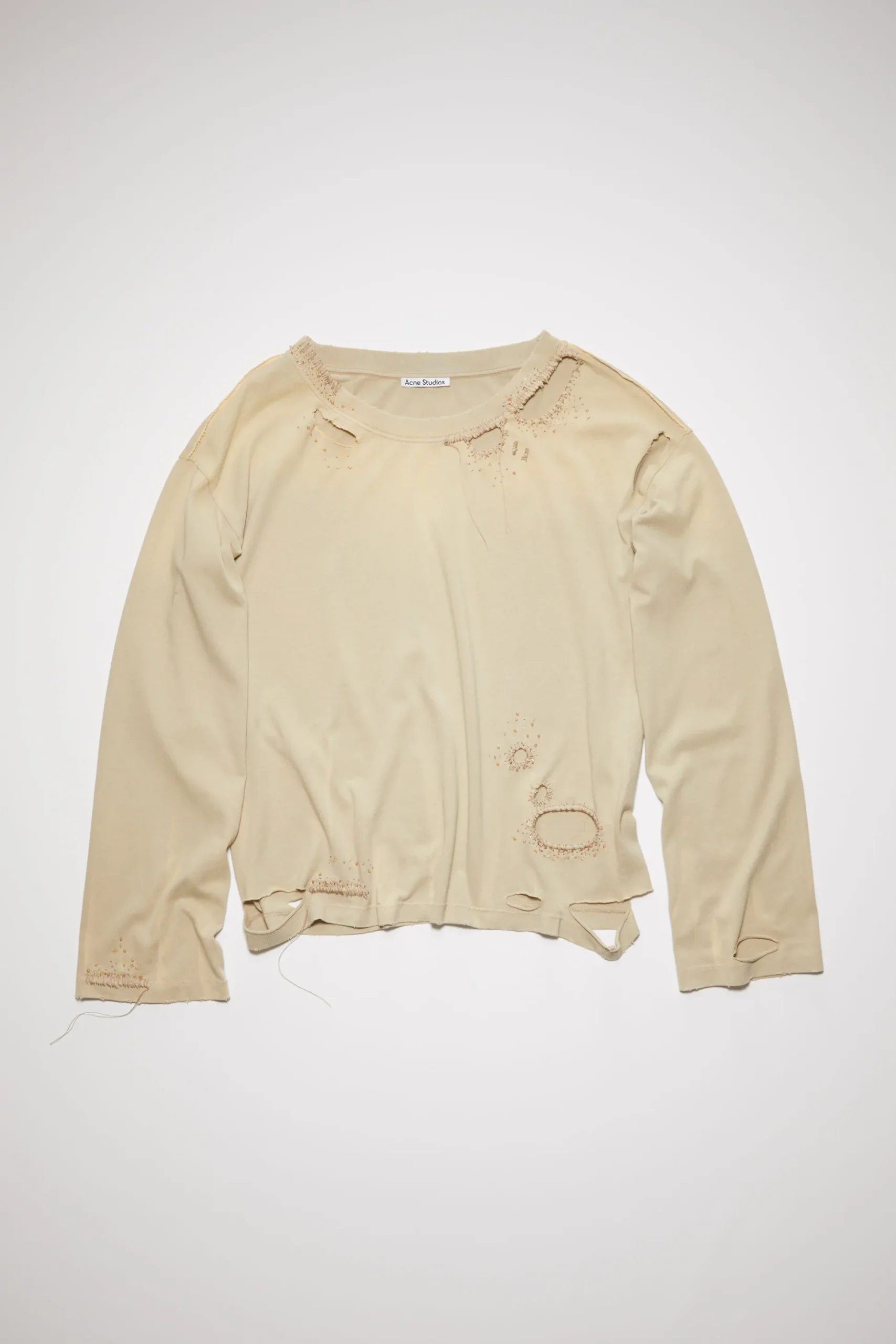 Langarmliges T-Shirt Im Used-Look