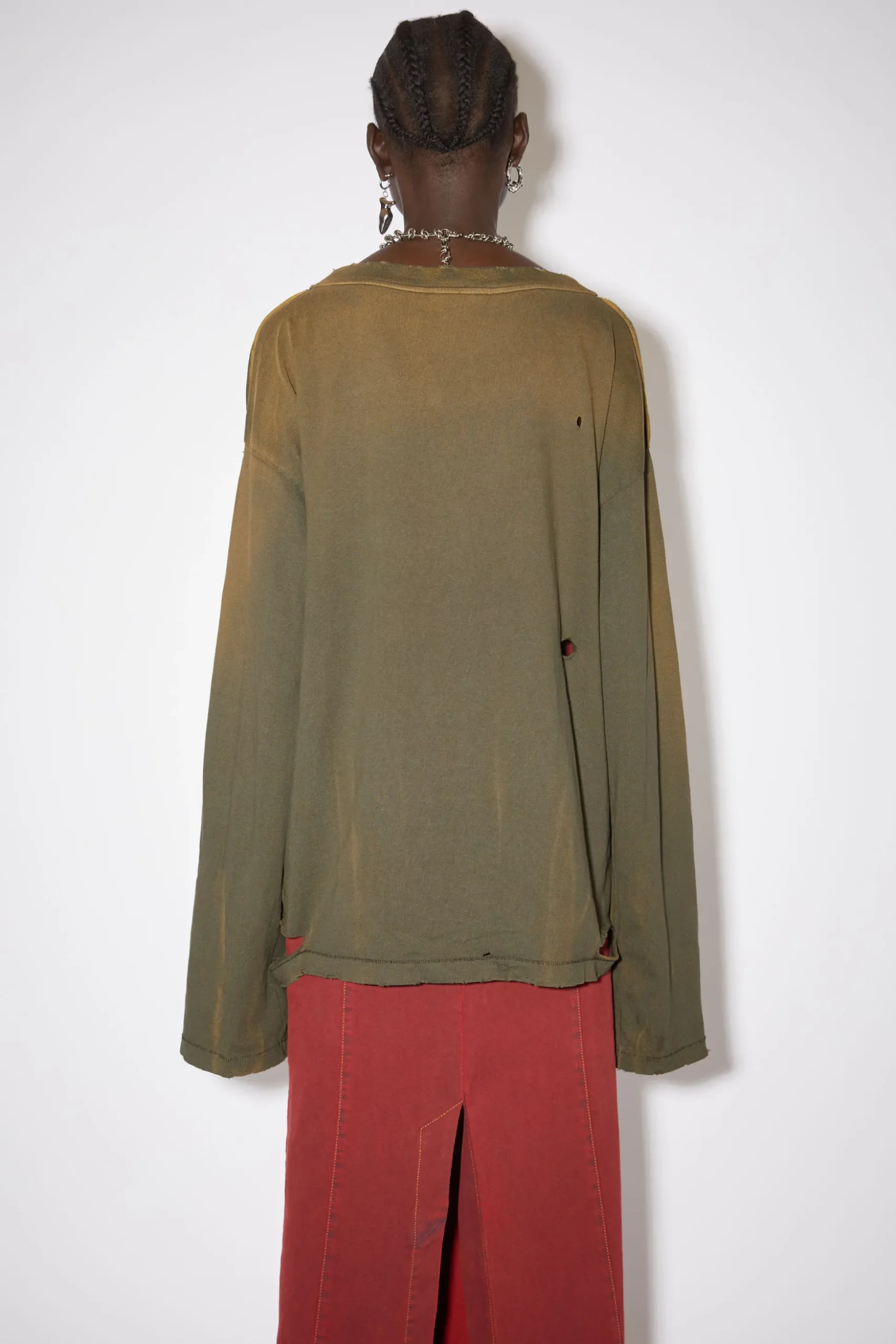 Langarmliges T-Shirt Im Used-Look