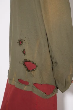 Langarmliges T-Shirt Im Used-Look
