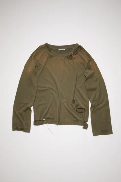 Langarmliges T-Shirt Im Used-Look
