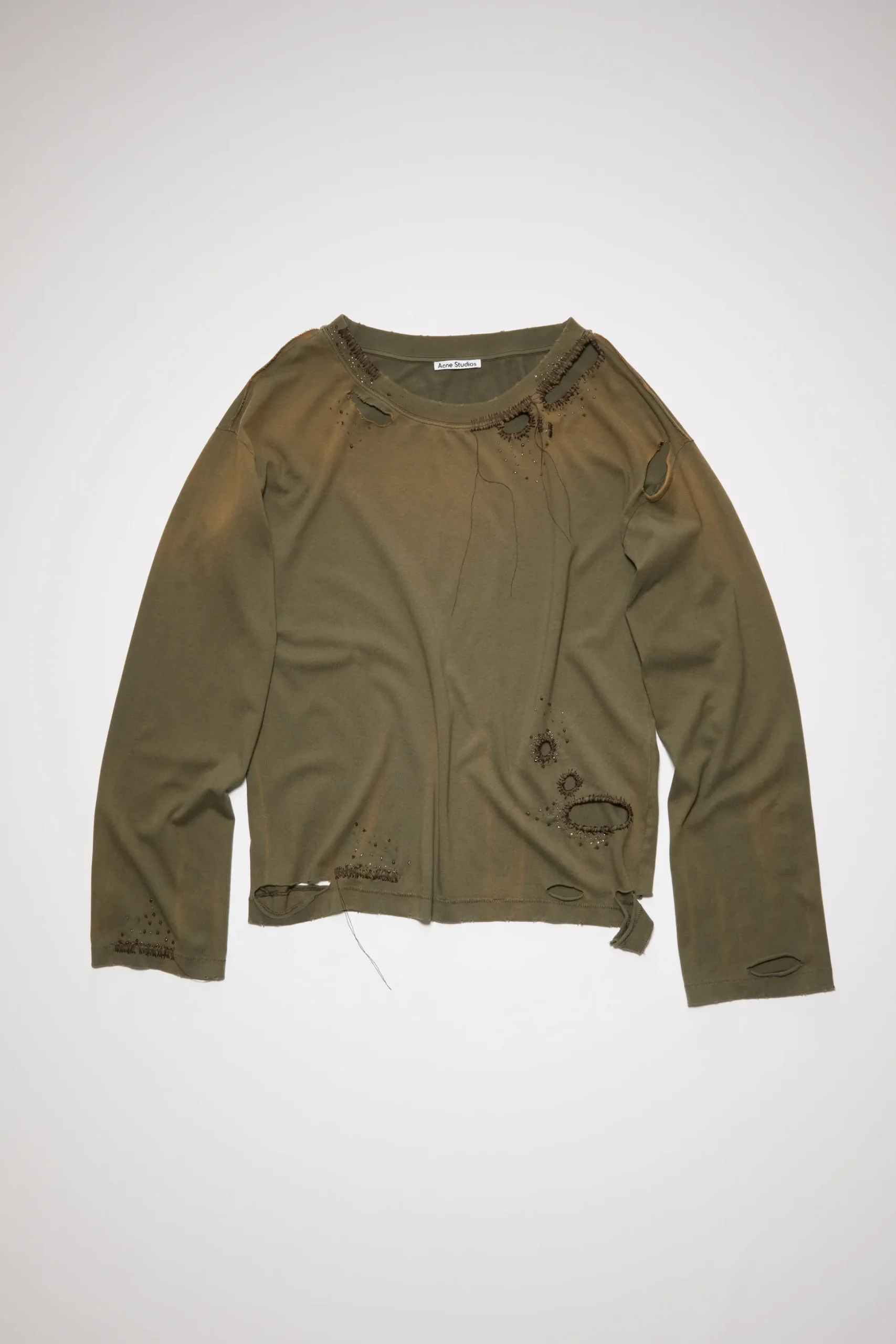 Langarmliges T-Shirt Im Used-Look