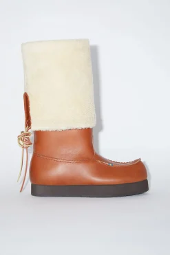 Lederschuhe Mit Wendbarem Shearling
