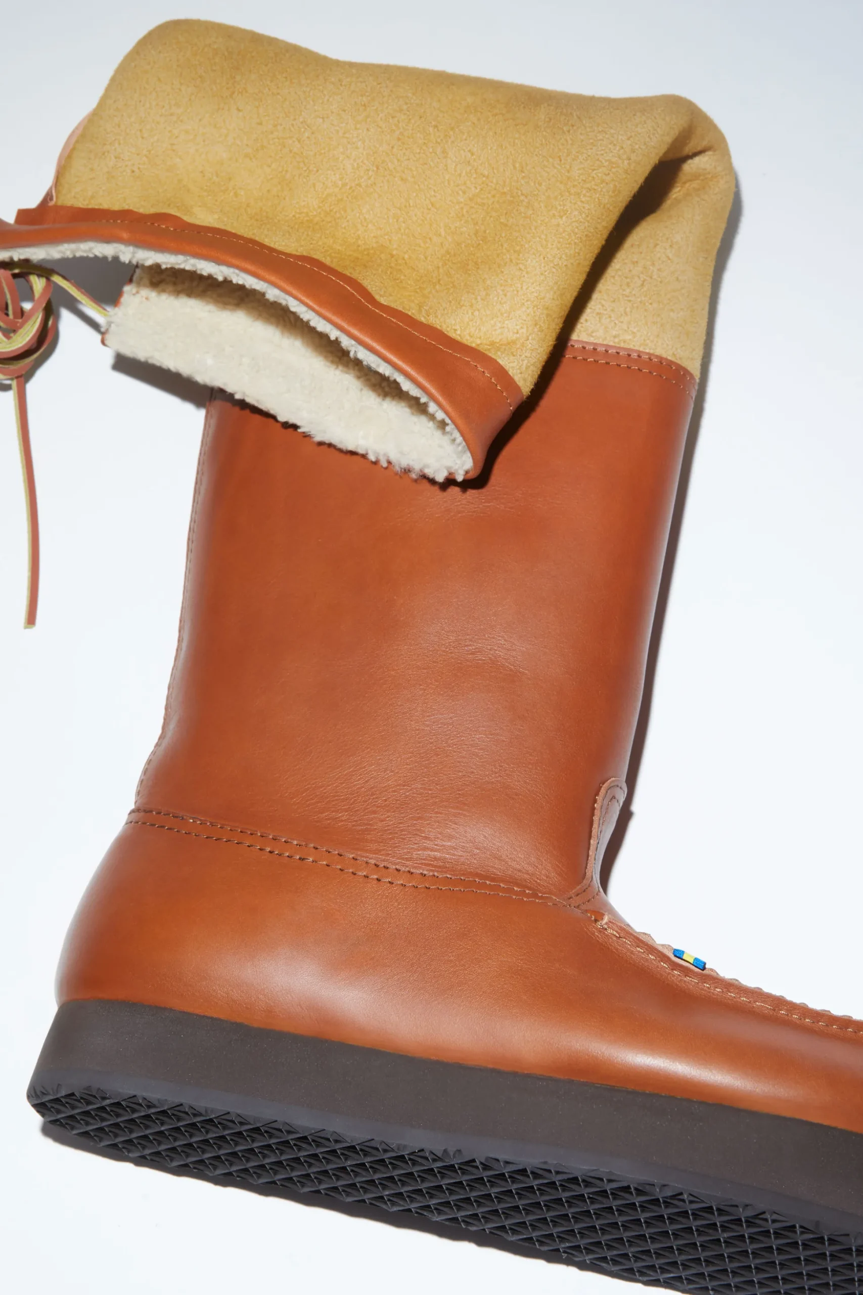 Lederschuhe Mit Wendbarem Shearling