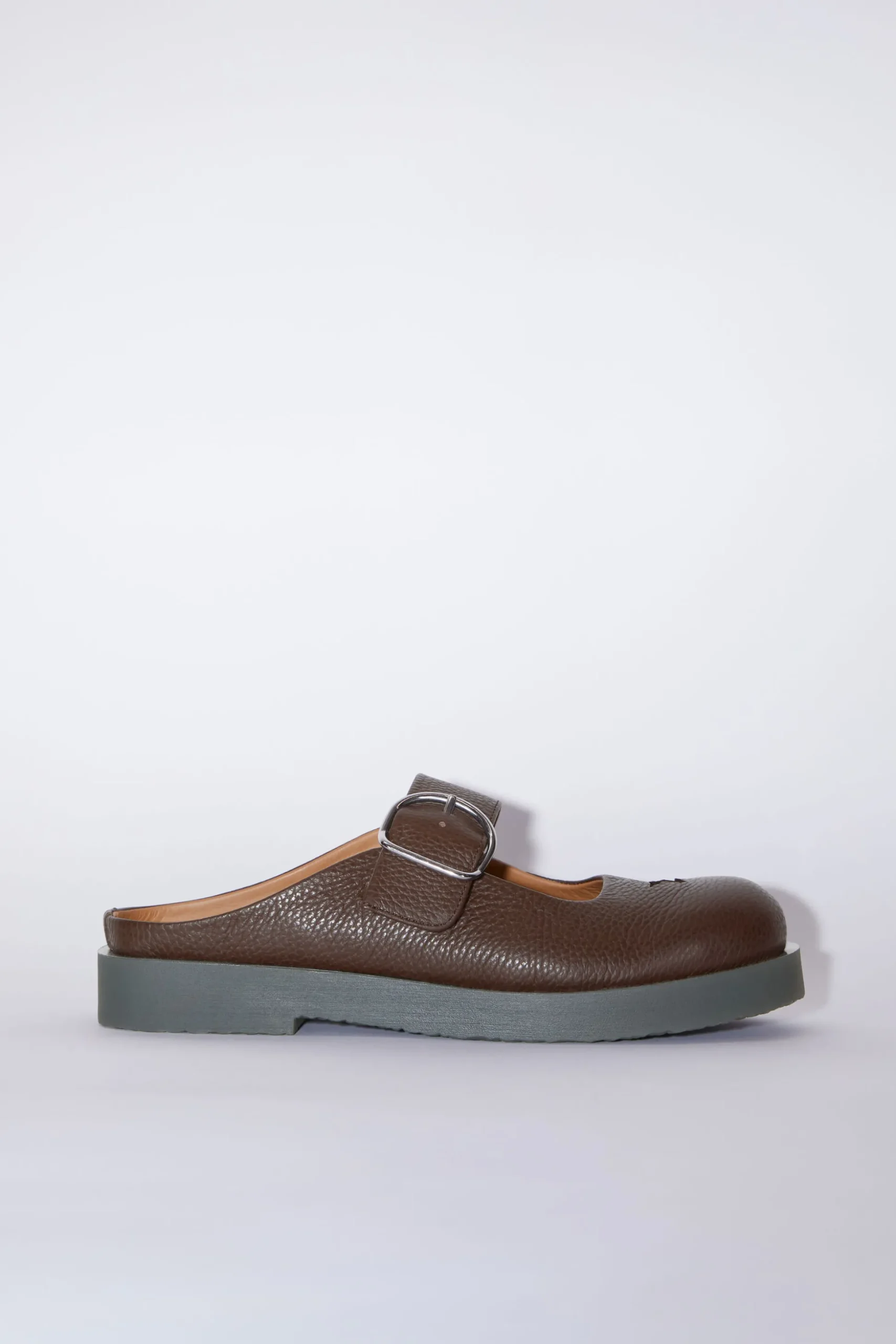 Mules Aus Leder Mit Schnalle