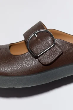 Mules Aus Leder Mit Schnalle