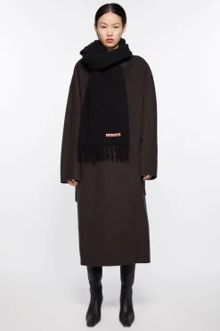 Oversized-Wollschal Mit Fransen