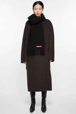 Oversized-Wollschal Mit Fransen