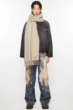 Oversized-Wollschal Mit Fransen