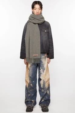 Oversized-Wollschal Mit Fransen