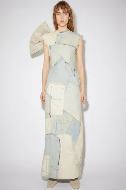 Patchwork-Kleid Aus Denim