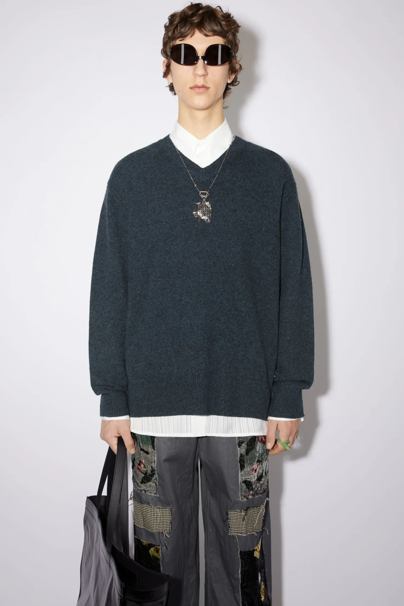 Pullover Aus Wolle Und Cashmere Mit V-Ausschnitt