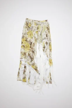 Rock Mit Blumenprint Und Fransen