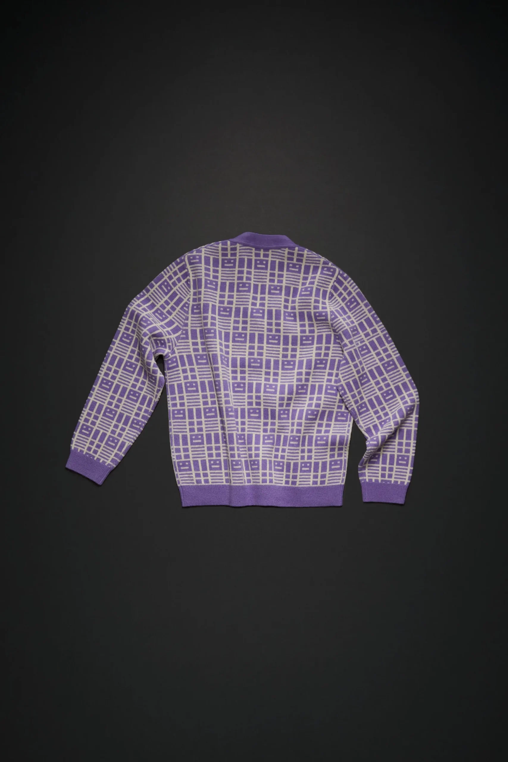 Strickcardigan Mit Face-Logo Im Schachbrettmuster