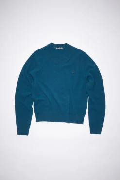 Wollpullover Mit V-Ausschnitt