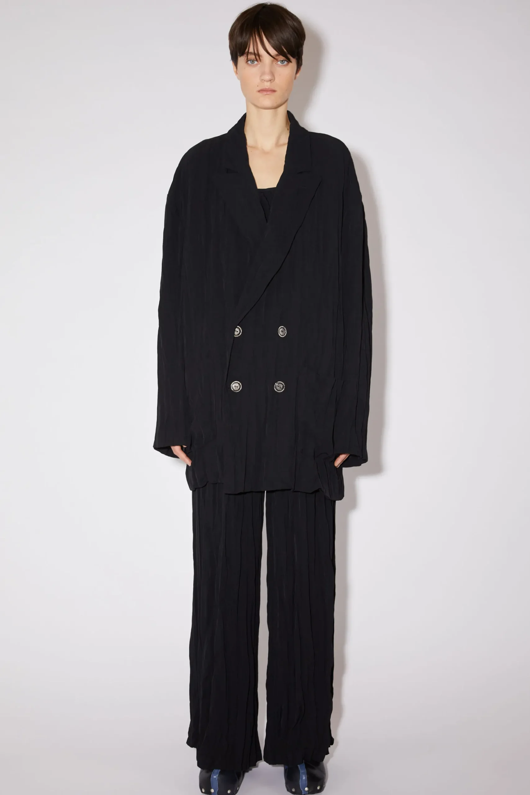 Zweireihige Jacke Aus Satin