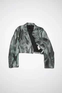 Zweireihige Lederjacke