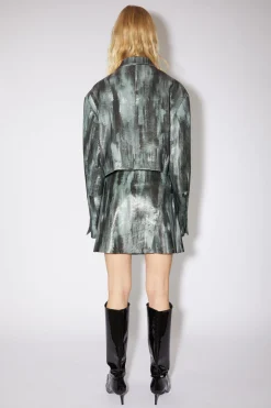 Zweireihige Lederjacke