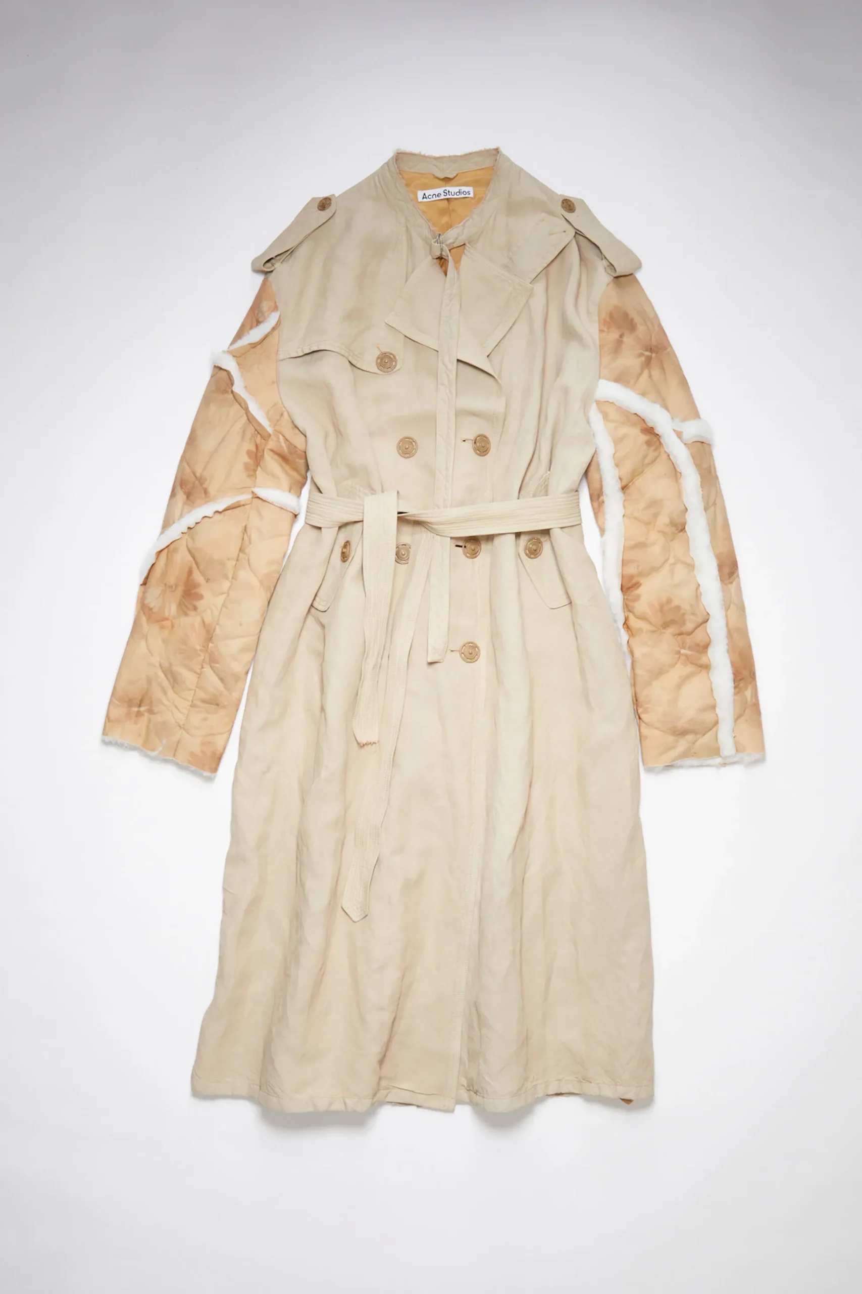 Zweireihiger Patchwork-Trenchcoat