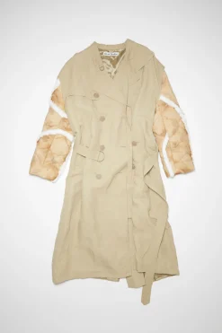 Zweireihiger Patchwork-Trenchcoat
